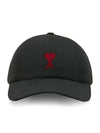 De Coeur Embroidered Logo Ball Cap Black - AMI - BALAAN 2