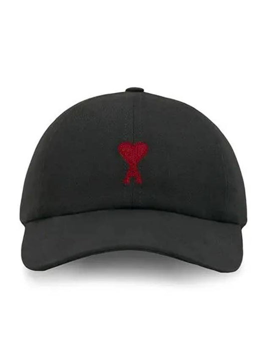 De Coeur Embroidered Logo Ball Cap Black - AMI - BALAAN 2