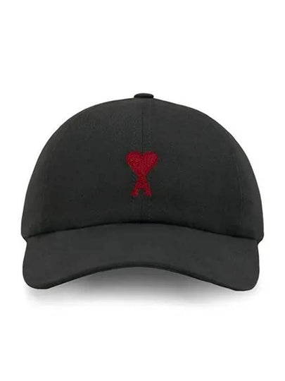 De Coeur Embroidered Logo Ball Cap Black - AMI - BALAAN 2