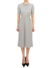 Women's Short Sleeve Midi Dress Grey - THOM BROWNE - BALAAN 1