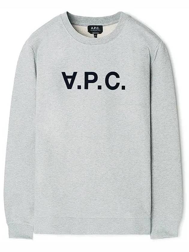 Men's VPC Logo Print Crew Neck Sweatshirt Grey - A.P.C. - BALAAN 2