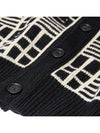 Face Checkerboard Logo Cardigan Black - ACNE STUDIOS - BALAAN 5