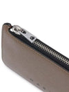 Engraved Logo Zippered Leather Card Wallet Brown - MARNI - BALAAN 6