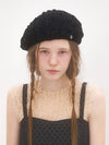 Crochet Knit Beret Black - BROWN HAT - BALAAN 1