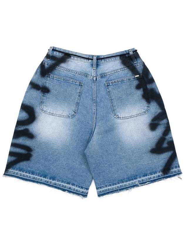 BBD Side Sprayed Custom Denim Shorts Blue - BLACKBLOND - BALAAN 4