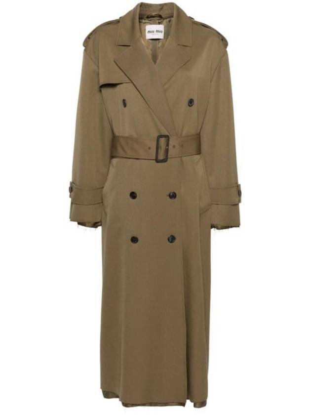 belted trench coat beige - MIU MIU - BALAAN 1