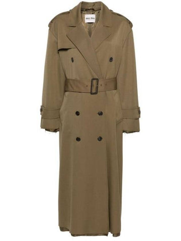 belted trench coat beige - MIU MIU - BALAAN 1