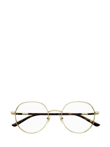 Eyewear Round Metal Eyeglasses Gold Havana - GUCCI - BALAAN 1