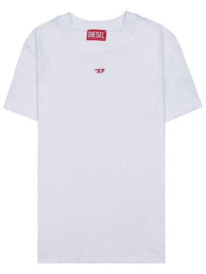 T Leg D Regular Fit Cotton Short Sleeve T-Shirt White - DIESEL - BALAAN 2