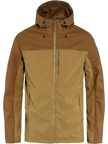 Men's Abisco Midsummer Hooded Zip-Up Jacket Buckwe Brown Chestnut - FJALL RAVEN - BALAAN 1