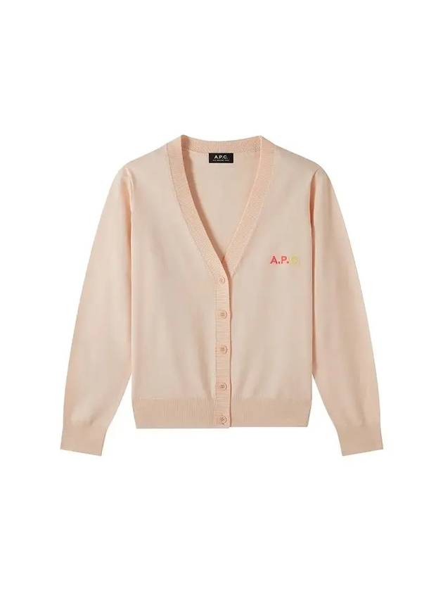 Bee Logo V-neck Cardigan Beige - A.P.C. - BALAAN 1