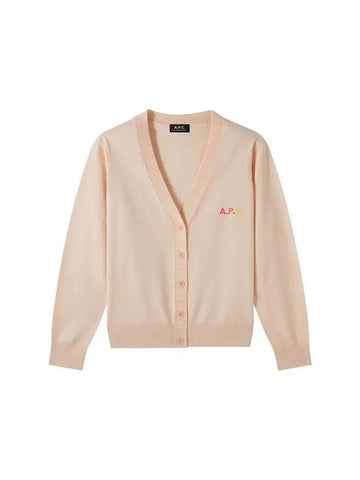 Bee Logo V-neck Cardigan Beige - A.P.C. - BALAAN 1