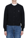 Bold Fox Head Patch Regular Cardigan Black - MAISON KITSUNE - BALAAN 3