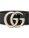 GG Marmont Double Buckle Belt Black Silver - GUCCI - BALAAN 6