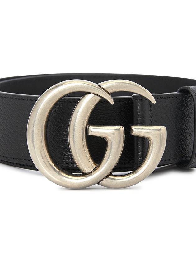 GG Marmont Double Buckle Belt Black Silver - GUCCI - BALAAN 6