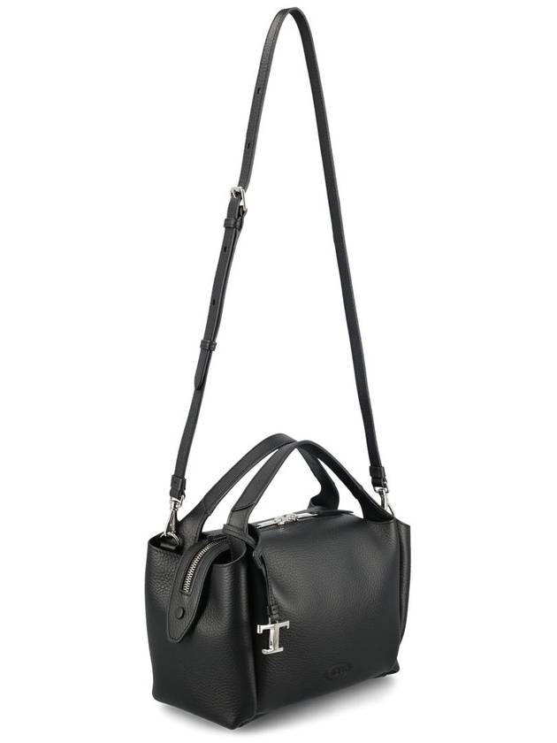 Logo Leather Mini Tote Bag Black - TOD'S - BALAAN 4