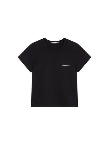 Mini logo crew neck t shirt black 271753 - ALEXANDER WANG - BALAAN 1