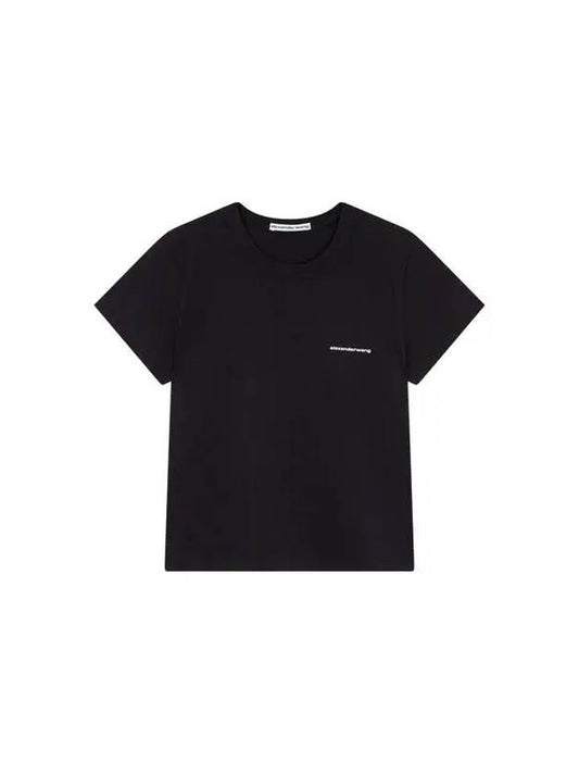 Mini logo crew neck tshirt black 270471 - ALEXANDER WANG - BALAAN 1