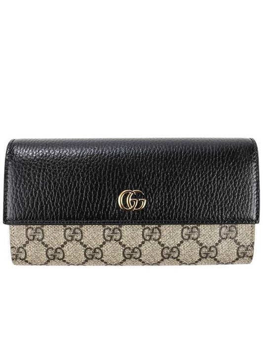 GG Marmont Continental Leather Long Wallet Black - GUCCI - BALAAN 2