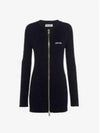 Women's Logo Knit Cardigan Short Dress Navy - MIU MIU - BALAAN 2