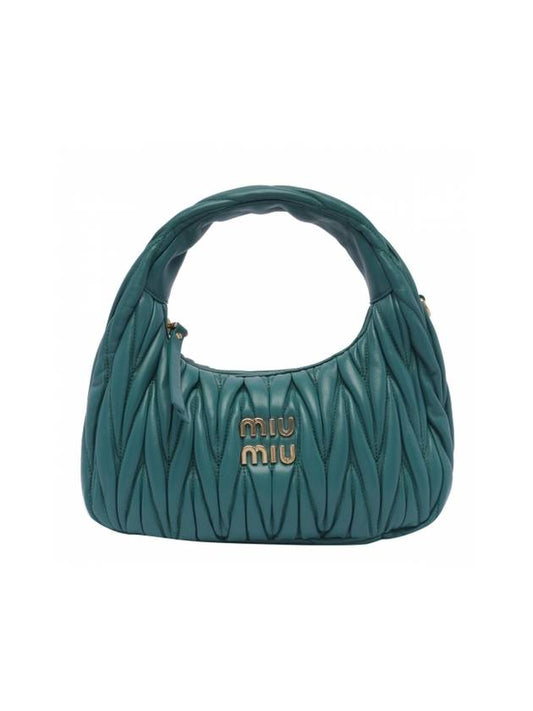 Wander Materasse Nappa Leather Mini Hobo Tote Bag Green - MIU MIU - BALAAN 1