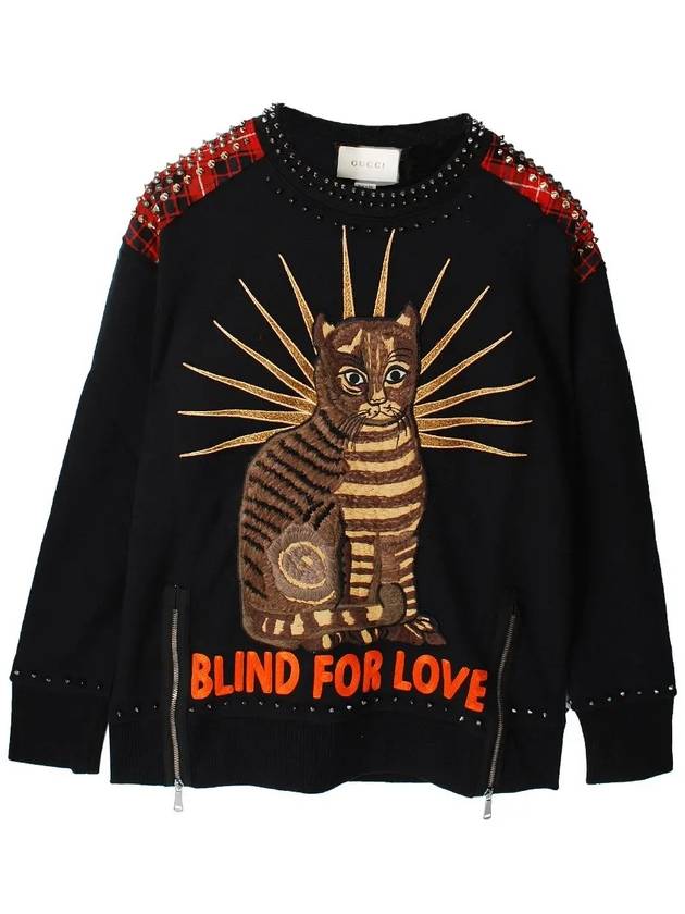 10Th Anniversary Stud Embroidery Sweatshirt Black - GUCCI - BALAAN 2