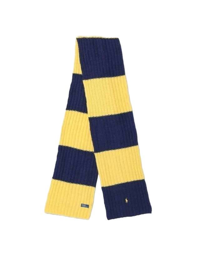 Striped Wool Muffler Yellow Blue - POLO RALPH LAUREN - BALAAN 1