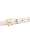 Monogram Square Leather Belt White - SAINT LAURENT - BALAAN 3