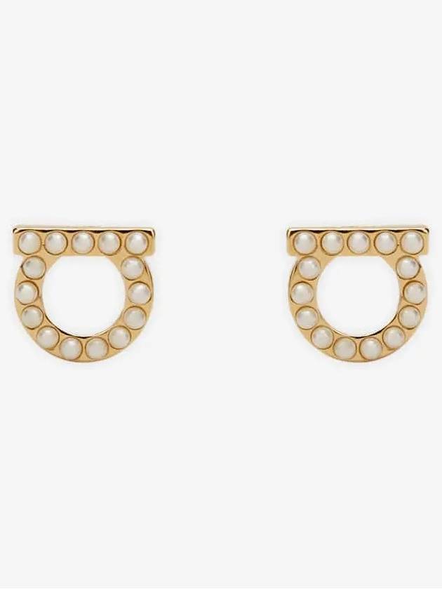 Gancini Pearl Earrings Gold - SALVATORE FERRAGAMO - BALAAN 4