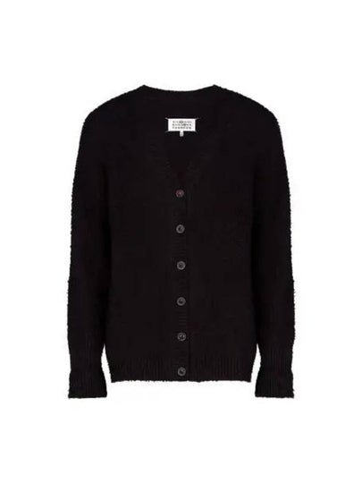 V-Neck Stitch Oversized Knit Cardigan Black - MAISON MARGIELA - BALAAN 2