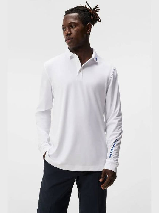 Men's Tour Tech Long Sleeve Polo Shirt White - J.LINDEBERG - BALAAN 2