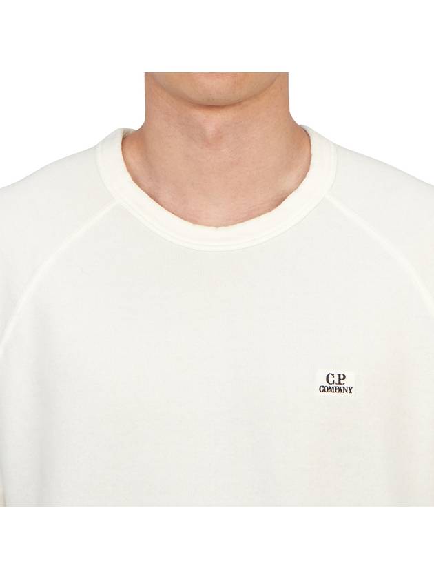 30/1 Sponge Fleece Short Sleeve Sweatshirt White - CP COMPANY - BALAAN 6