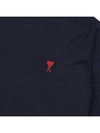 Heart Logo Wool Turtleneck Navy - AMI - BALAAN 7