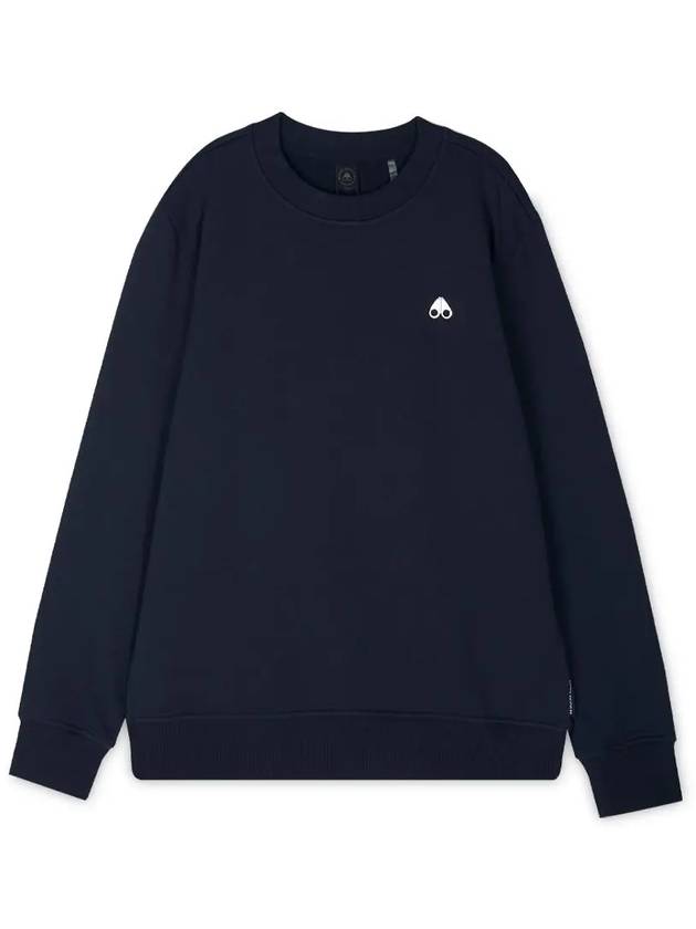 Men's Greyfield Crew Neck Cotton Sweatshirt Navy - MOOSE KNUCKLES - BALAAN 4