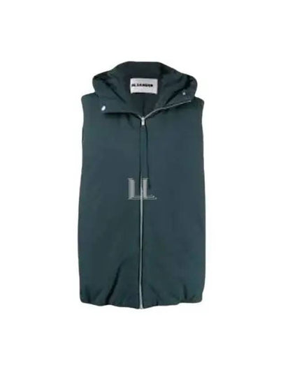 Zipper Hooded Oversized Down Vest Dark Green - JIL SANDER - BALAAN 2