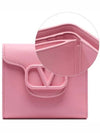 V Logo Half Wallet Pink - VALENTINO - BALAAN 2