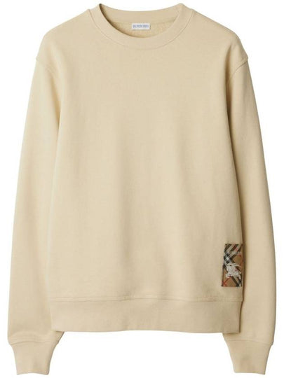 Check Label Cotton Sweatshirt Nutmeg - BURBERRY - BALAAN 2