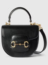 Horsebit 1955 Mini Top Handle Bag Black Leather 7813871AAQD1000 - GUCCI - BALAAN 1
