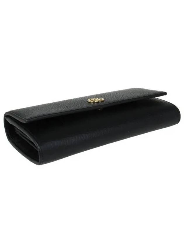 GG Marmont Continental Leather Long Wallet Black - GUCCI - BALAAN 6