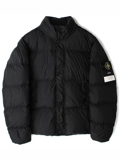 Garment Dyed Crinkle Reps Down Padding Black - STONE ISLAND - BALAAN 2