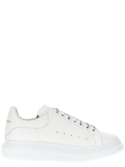 Oversized Leather Tab Low Top Sneakers White - ALEXANDER MCQUEEN - BALAAN 2