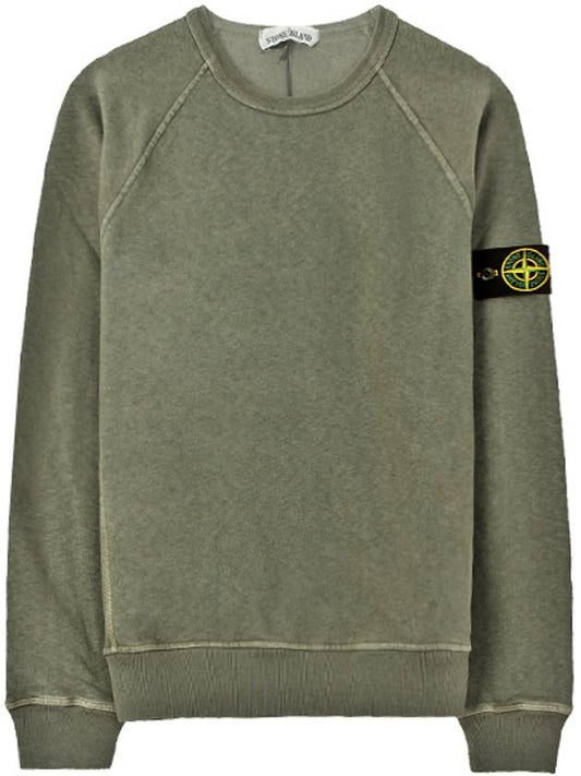 Logo Wappen Washed Raglan Sweatshirt Olive - STONE ISLAND - BALAAN 2