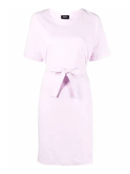 Women's Belted Waist Midi Dress Pink - A.P.C. - BALAAN.