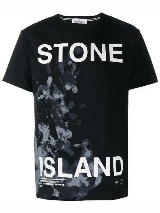 11th Anniversary Signature Logo Short Sleeve T-Shirt Black - STONE ISLAND - BALAAN 1