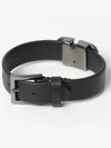 V Logo Leather Bracelet Black - VALENTINO - BALAAN.