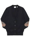 Dornoch Check Pattern Merino Wool Cardigan Black - BURBERRY - BALAAN 2