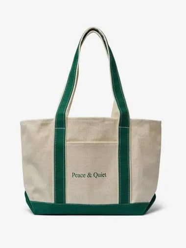 MUSEUM OF PEACE QUIET Classic Wordmark Tote Bag Forest Natural MOPQSS2326FRNAT - MUSEUM OF PEACE & QUIET - BALAAN 1