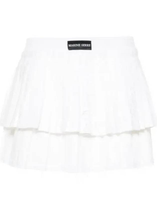 WSK062AUWOV0045 WH20 pleated mini skirt - MARINE SERRE - BALAAN 1