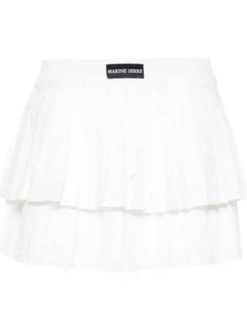 WSK062AUWOV0045 WH20 pleated mini skirt - MARINE SERRE - BALAAN 1