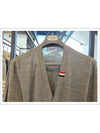 Men's Jersey Stitch V-Neck Cardigan Light Grey - THOM BROWNE - BALAAN 5